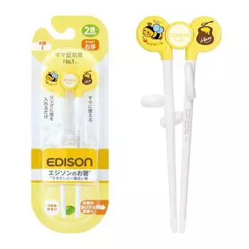 Палочки для еды EDISONmama KJC I 16 см для правой руки для детей от 2 лет и старше Просто вставьте палец в кольцо для еды (Эдисон Мама) (КЖК)
