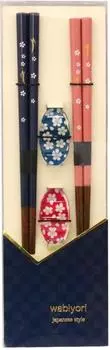 Палочки для еды Ishida Japanese Chopsticks xx Black/Rose Size: Палочки для еды: 23см/21см, остаток/4,5 2,5 0,7см