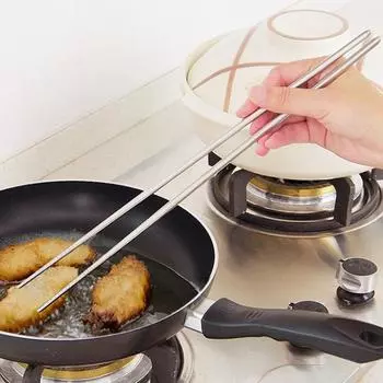 Палочки для еды из нержавеющей стали длиной 14,97 дюйма, удлиненные палочки для еды в горшке 38.8cm