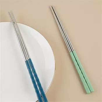 Палочки для еды из нержавеющей стали, многоразовые, нескользящие, нескользящие палочки для еды, столовые приборы, кухонные принадлежности