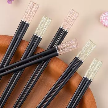 Палочки для еды из янтарного вишневого сплава, китайские палочки для еды, многоразовая посуда