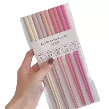 Палочки для еды из сплава Macaron Hexagonal Small Fresh Morandi Сервировочные палочки для еды на одного человека A Household Tableware Палочки для еды