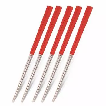 Палочки для еды квадратной формы из нержавеющей стали LAYANA 316, длина 21 см, можно мыть в посудомоечной машине, легко мыть и сушить. Роскошь. Сделано в Тайване. Назначено 5 звезд. красный