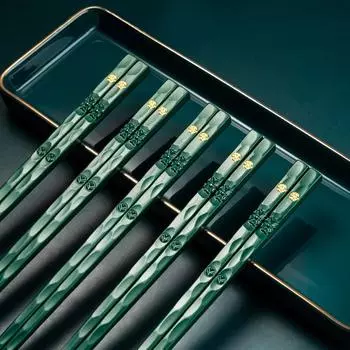 Палочки для еды, набор посуды, 5 пар палочек для суши, палочки для еды, многоразовые противоскользящие палочки из сплава, корейский стиль