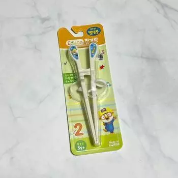 Палочки для еды Pororo Edison 2-я ступень коррекции детские, левая рука, белые, 1 шт.