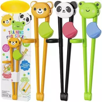 Палочки для еды с мультяшными животными для детей, милый медведь, панда, палочки для начального обучения, тренировочная посуда для маленьких детей, палочки для еды