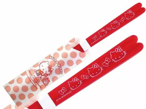 Палочки для еды Sanrio Kitty Ribbon прозрачные красные 490560 Hello Kitty красный