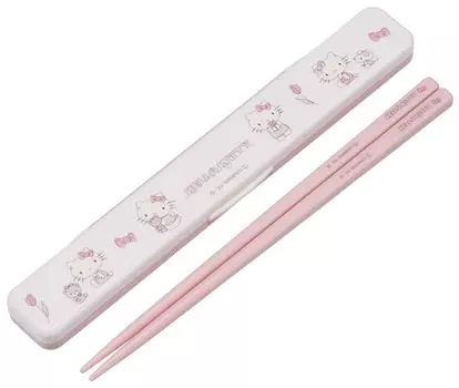 Палочки для еды Skater Chopsticks Box Set Hello Kitty Line Design Sanrio 18 см Антибактериальные Взрослые Сделано в Японии ABC3AG-A