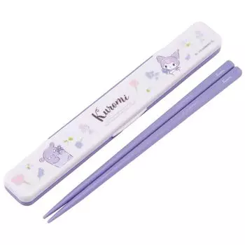 Палочки для еды Skater Chopsticks Box Set Kuromi Flower Wreath Sanrio 18 см Антибактериальные Взрослые Сделано в Японии ABC3AG-A