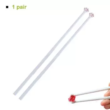 Палочки для еды в виде кошачьих лапок, милые розовые отпечатки лапок, многоразовые нескользящие палочки для еды, кухонные принадлежности, легкий зажим для еды, подарок для любителей кошек 1pair