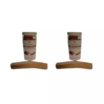 Палочки Tanrirka White Chandan Tika, 50-60 г/2 шт./100% натуральное сандаловое дерево, лучше всего подходят для поклонения