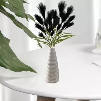 Пампасная трава Искусственные цветы в богемном стиле Реалистичная не выцветающая пушистая имитация Искусственные пампасные композиции для свадебного украшения дома серый