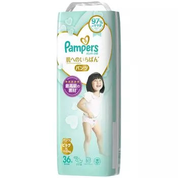 Pampers Diaper Pants The most sensitive to the skin Big 36 pieces (12~22kg) синий