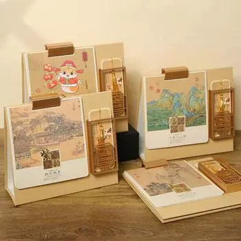 Памятка по графику горячего тиснения Украшение рабочего стола в китайском стиле 2025 Настольный календарь Год Змеи Style F