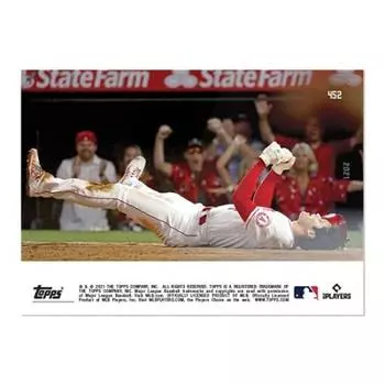 Памятная карточка Shohei Otani 2 home run home run запускает 2 Scores Gaming Winning Run 2021 #452 и walk-off HRs,