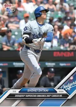 Памятная карточка Topps 413 с изображением Сёхея Отани, выбившего свой 200-й домашний забег «Отани» в высшей лиге.