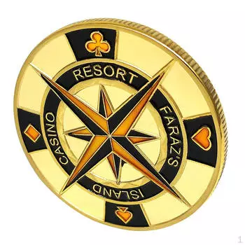 Памятная монета «Покерный компас», сувенир на удачу