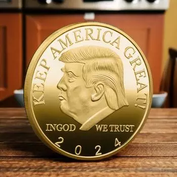 Памятная монета Трампа 2024 года, европейские и американские позолоченные золотые монеты, серебряные монеты, креативные декоративные монеты, игровые реквизиты, подарки 40*3mm