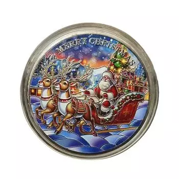 Памятная монета в канун Рождества, памятная монета Санта-Клауса, цветная памятная медаль, праздничный рождественский подарок серебряный