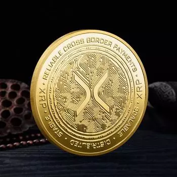 Памятная монета XRP Coin Символ финансовых инноваций XRP Ethereum Coin Выделение ведущей 1pc золотистый