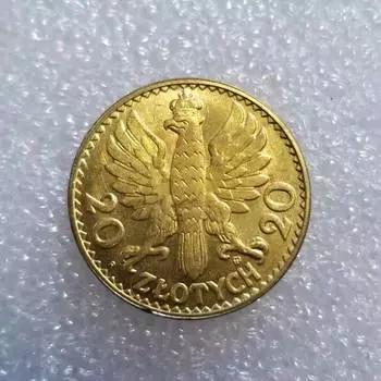 Памятные коллекционные сувенирные монеты 20 злотых Польши 1925 года as the picture
