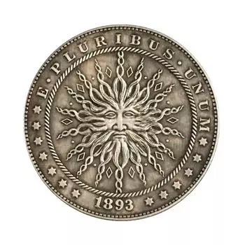 Памятные коллекционные сувенирные серебряные монеты США США 1893 года с Богом Солнца
