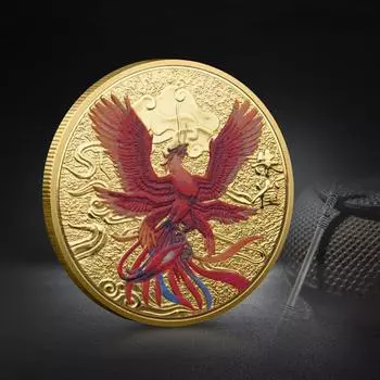 Памятные монеты, УФ-золотые монеты цвета яркой птицы, памятные медали, монеты