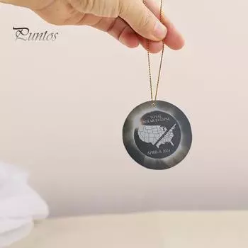 Памятный кулон в виде солнечного затмения, дизайн Солнца и Луны, украшение в виде солнечного затмения, кулон для вечеринки, домашний декор, сувенирный подарок в виде затмения чёрный