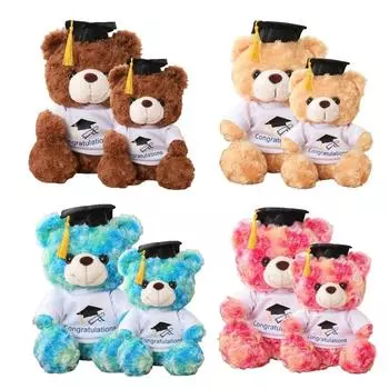 Памятный выпускной медведь Вагнера с футболкой, черная кепка, плюшевый мишка на выпускной, праздничные сувениры 9Inch-23cm светло-коричневого