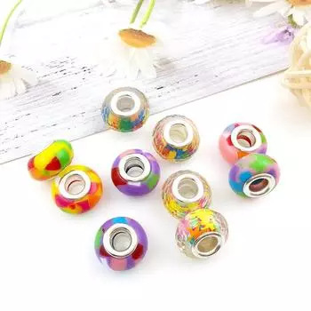 Pan Home Style 8x14 мм браслет цветные бусины DIY 10 шт. нити бусины смоляные бусины радуги большое отверстие Style 5