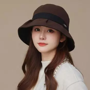 Панама для женщин, утолщенная на осень и зиму, увеличенная окружность головы, показывающая умывальник, большие поля, корейская универсальная модная шляпа One Size