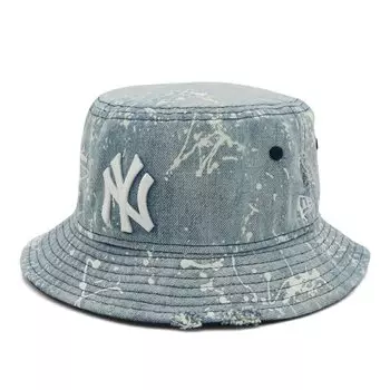 Панама New Era Bucket Hat Bucket-01 14550952 NER34C5118 MLB New York Yankees NY Вываренный Джинсовый Синий Брызги Краски Джинсовая Эксклюзив ONSPOTZ Мужская Женская Шляпа