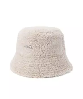 Панама с боа из норкового флиса светло-бежевого цвета BKT01 SB MINK FLEECE SCRIPT BGE [New Era] с откидными полями L/XL