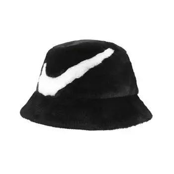 Панама с галочкой из искусственного меха Nike Apex, черная/белая уличная одежда унисекс FV6417-010 M