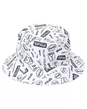 Панама, шляпа для гольфа x Navy FR [Pin Apparel] Мужская (Повторяющийся принт) / / 621-5187205 030_Белый