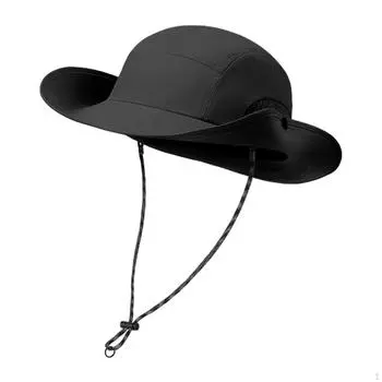Панама-шляпа для рыбалки, солнца, летняя пляжная кепка для путешествий на открытом воздухе, прогулок, садоводства M чёрный