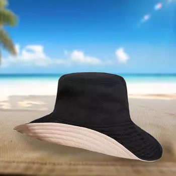 Панама-шляпа Модная портативная солнцезащитная для рыбалки на открытом воздухе, прогулок, путешествий и поездок на работу Dark Blue Beige