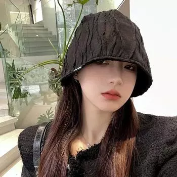 Панама женская летняя тонкая солнцезащитная японская панама большая окружность головы показывает маленькое лицо черная простая шляпа прилив M56-58cm чёрный