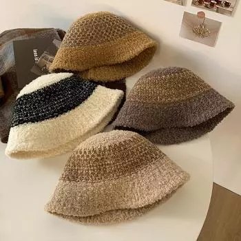 Панама женская осенне-зимняя большая шапка с обхватом головы, цветная теплая рыболовная шапка, подходящая по ощущениям к хлопку для активного отдыха