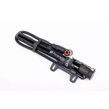 Panaracer Bicycle Inflator, One-Touch Installation, Portable Pump, High Pressure, Includes Air Pressure Gauge, Compatible with America/France, Black B