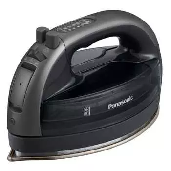 Panasonic [2023 новейшая беспроводная модель] Panasonic беспроводной паровой утюг W с головкой из нержавеющей стали с никелевым покрытием дезинфицирующий спокойный черный Karuru NI-WL708-K