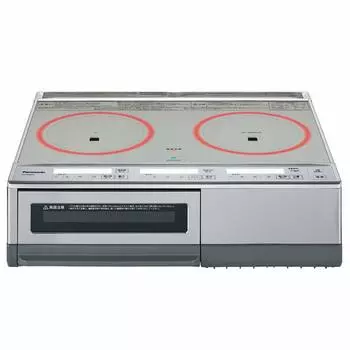 Panasonic 2 горелки IH cooking right IH цельнометаллический стационарный нагреватель фазовой пластины, совместимый, (одинарный 200В) (тип гриля) (теплый серебристый/серебристый) серебряный