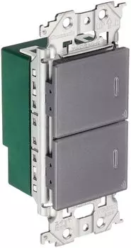 Panasonic Встроенный двойной переключатель Link Plus серии ADVANCE, матово-серый WTY2402H (3-проводной/приемник/2 цепи) (Тип ручки)