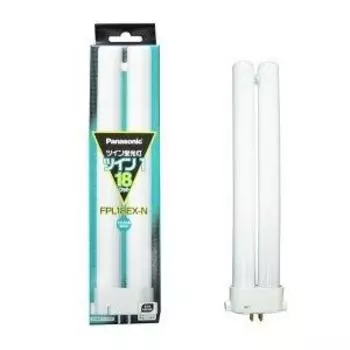 Panasonic Case Sale Set of 10 Compact Fluorescent Lights 18W Natural Color Wavelength Daylight Twin Fluorescent Lights Twin 1 (3 White) (2 Bridges)