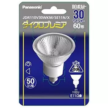 Panasonic Галогенная лампочка с цоколем E11, общий световой поток 390 лм, энергосберегающая Dichlo Premier JDR110V30WKM5E11NX (30 Вт Тип)