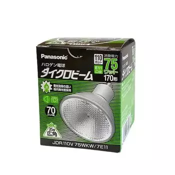 Panasonic Halogen Light Bulb Dichrobeam Energy Saving Type 70mm Diameter 110V 170W Wide Angle E11 Base JDR110V75WKW/7E11