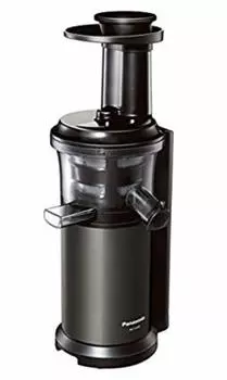 Panasonic Juicer Low Speed Vitamin Server Cold Press Aragoshi Compatible with Frozen Recipe Book Graphite Gray MJ-L600-H