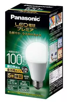 Panasonic LED Light Base Diameter Premier Light Bulb 100 Type Daylight White Equivalent General Light Omnidirectional 1 Compatible with Sealed