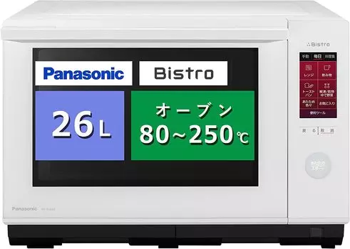 Panasonic Микроволновая печь Bistro с паром, столешница, 26 л, ЖК-сенсорная панель, белый цвет NE-BS658-W