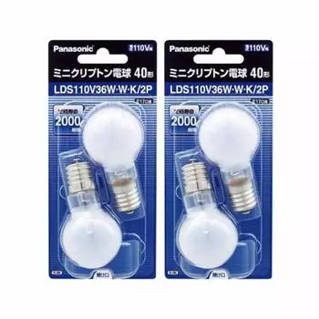 Panasonic Мини Криптоновая лампочка 110 В 40 Вт Тип E17 Цоколь 35 мм Диаметр Белый 2 шт LDS110V36WWK2P из (36W) (Набор 2)